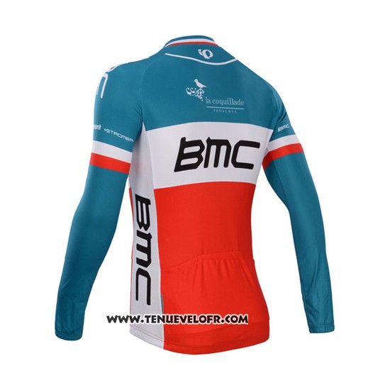 2014 Maillot Ciclismo BMC Champion Italie Bleu et Orange Manches Longues et Cuissard